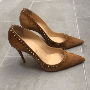 Christian Louboutin safari bronze studded pumps